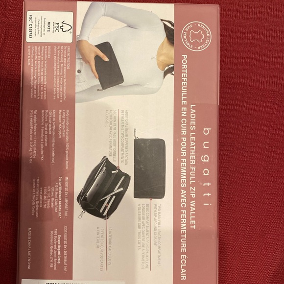 BUGATTI black real leather wallet - Picture 2 of 2